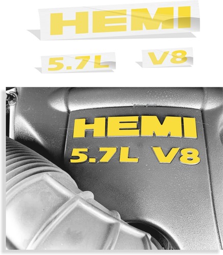 2009-2018 Ram HEMI 5.7L V8 Engine Cover Overlay Decal Stickers - Picture 28 of 76