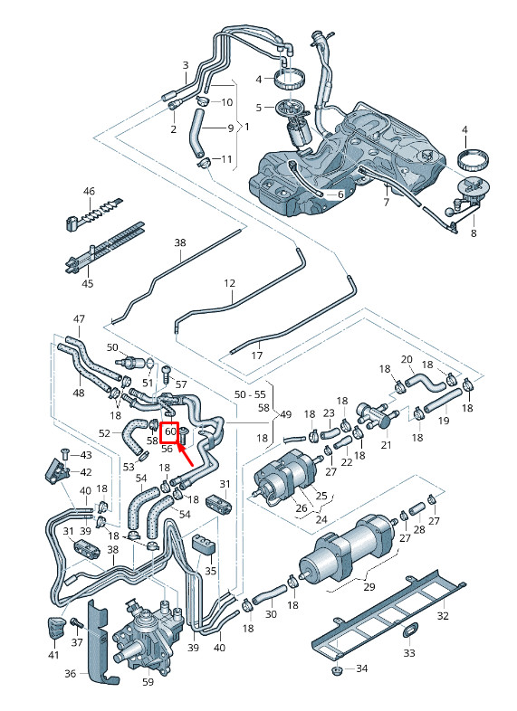 Durite d'alimentation en carburant pour Audi A6 Avant C6 03L201908