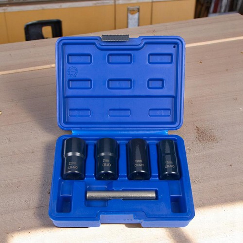 5pc Locking Wheel Nut Removers Grip & Twist Sockets Damaged Rounded Bolt 17-22mm - Picture 9 of 12