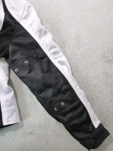 Fieldsheer Motorcycle Jacket Mens White Black Performance w/Protective Panels - Picture 18 of 24