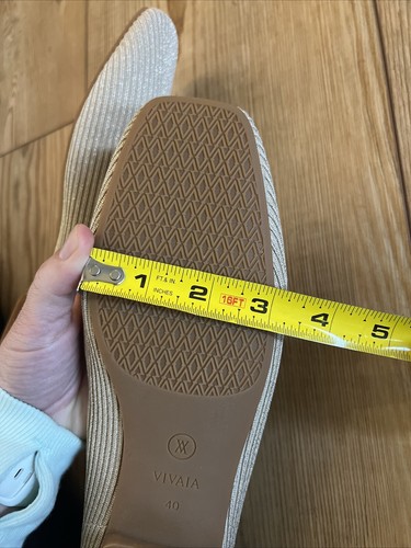 Vivaia Square-Toe V-Cut Flats Margot 2.0 Golden Almond Size 40 Us 9 - Picture 7 of 9
