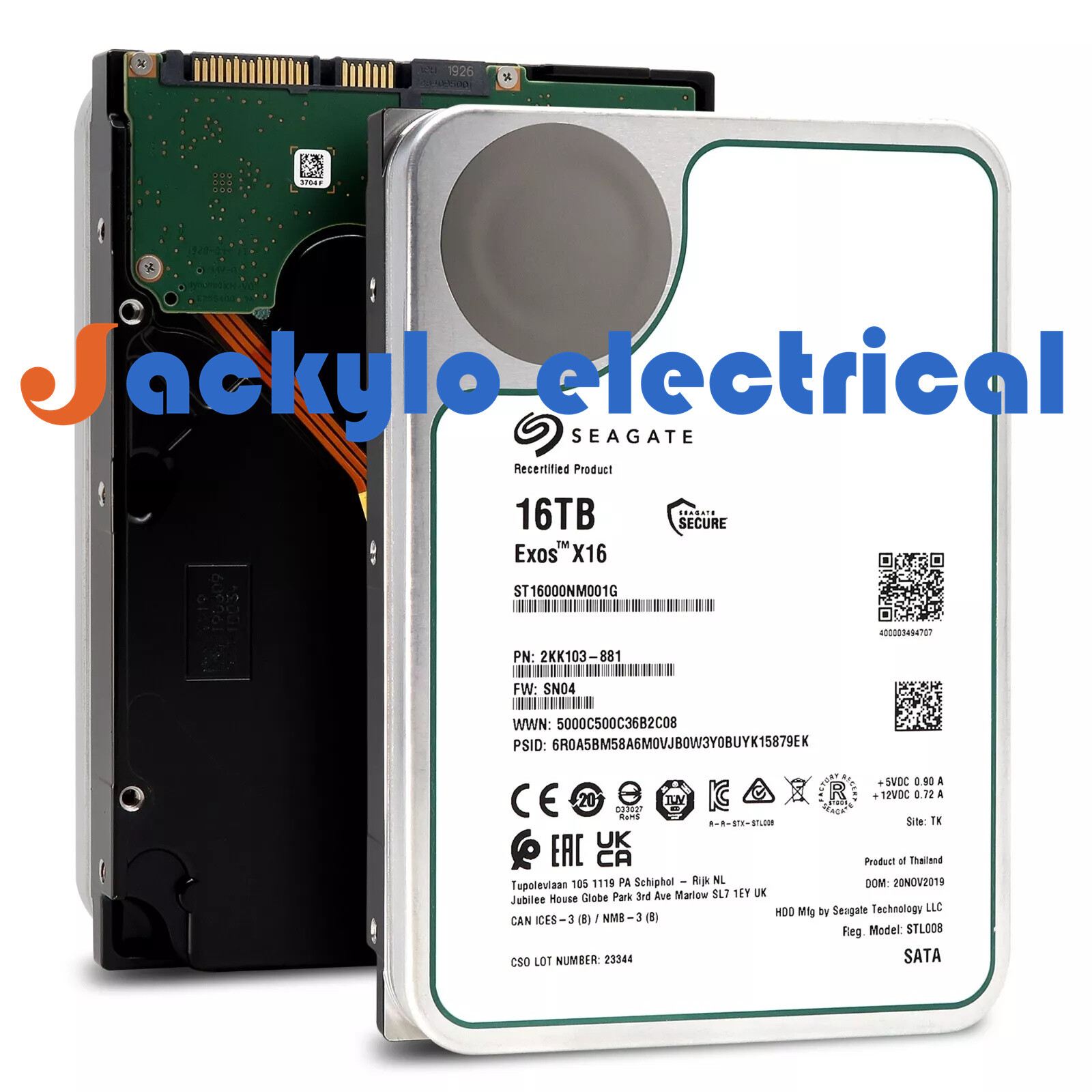 Disco duro empresarial Seagate 16 TB Exos X16 SATA 6 Gb/s 7200 rpm 3,5