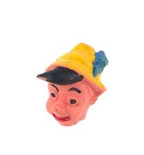 Disney Pinocchio Rubber Pencil Topper Head Antique Style 1 3/8"