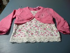 ADORABLE CONNECTED SHIRT WITH SWEATER OVER SIZE 12 MONTH IN PINK WITH LACE
