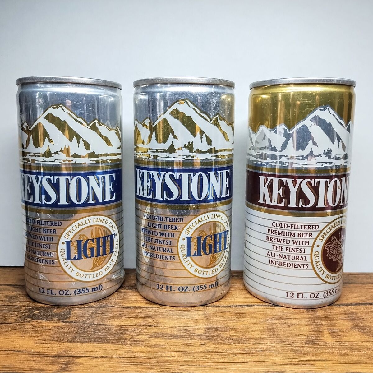 Vintage - Lot of 3 Keystone Beer Cans, 2x Light (1 Heavy Vintage - Lot of 3 Keystone Beer Cans, 2x Light (1 Heavy