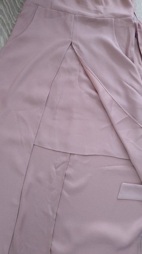 Ladies Pale Pink Size 8 River Island Halter Neck Mid Length Occasion Dress Pocke - Picture 3 of 9