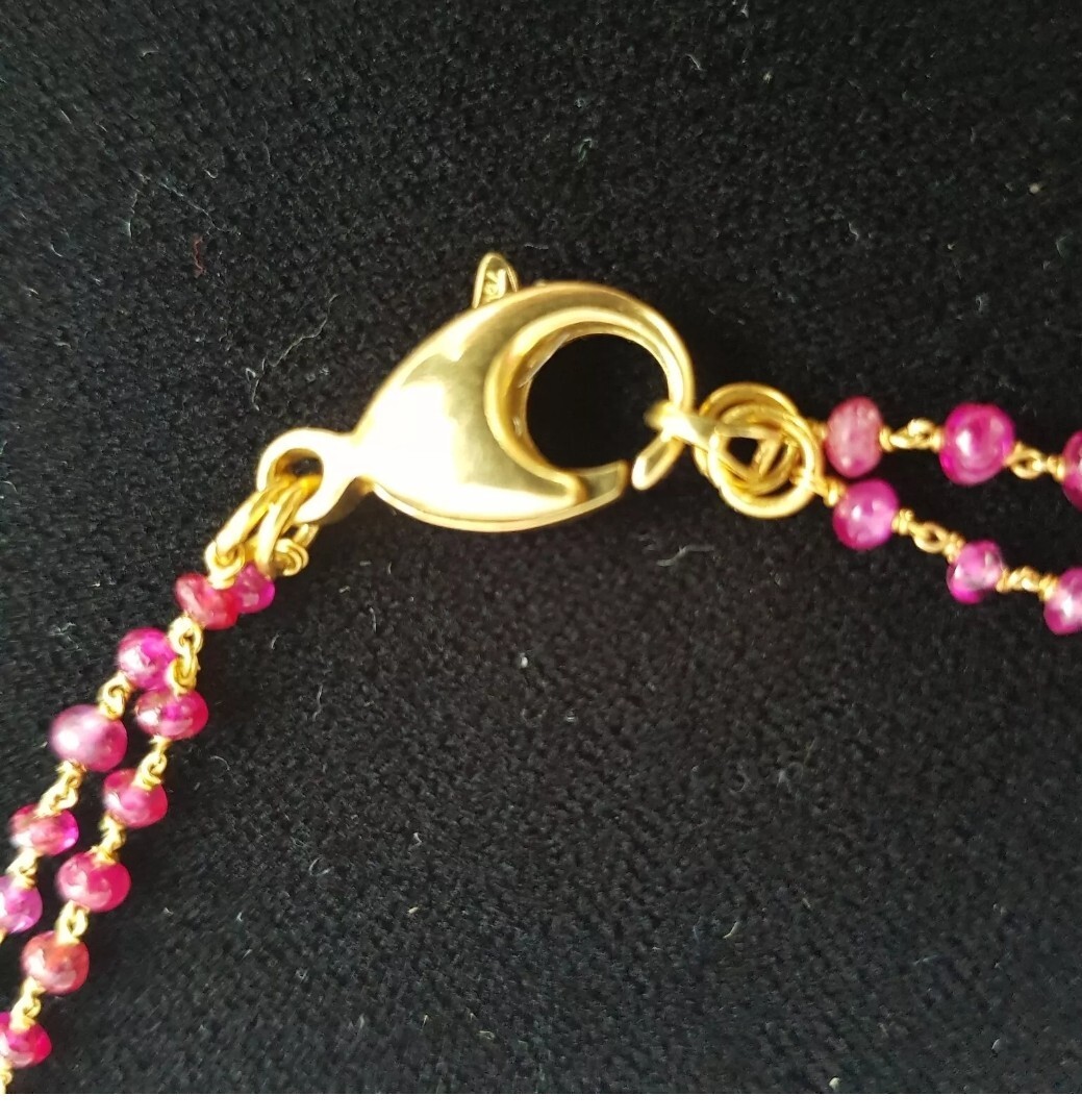 18ct Solid Gold Necklace With Natural Ruby Heavy … - image 7