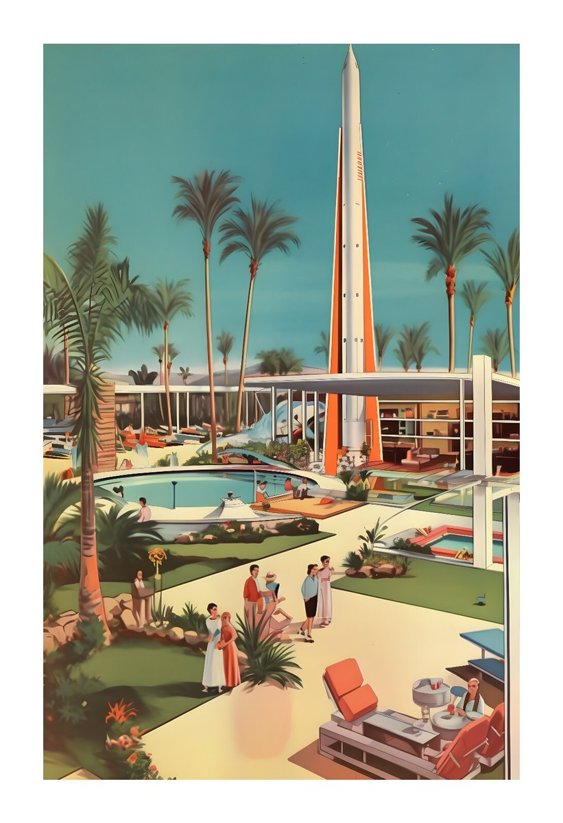 1960s Mid Century Modern Atomic Age Art Print mca9 | eBay