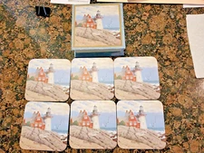 NEW Coasters Lighthouse Set of 6 Vintage Legacy Publishing Group
