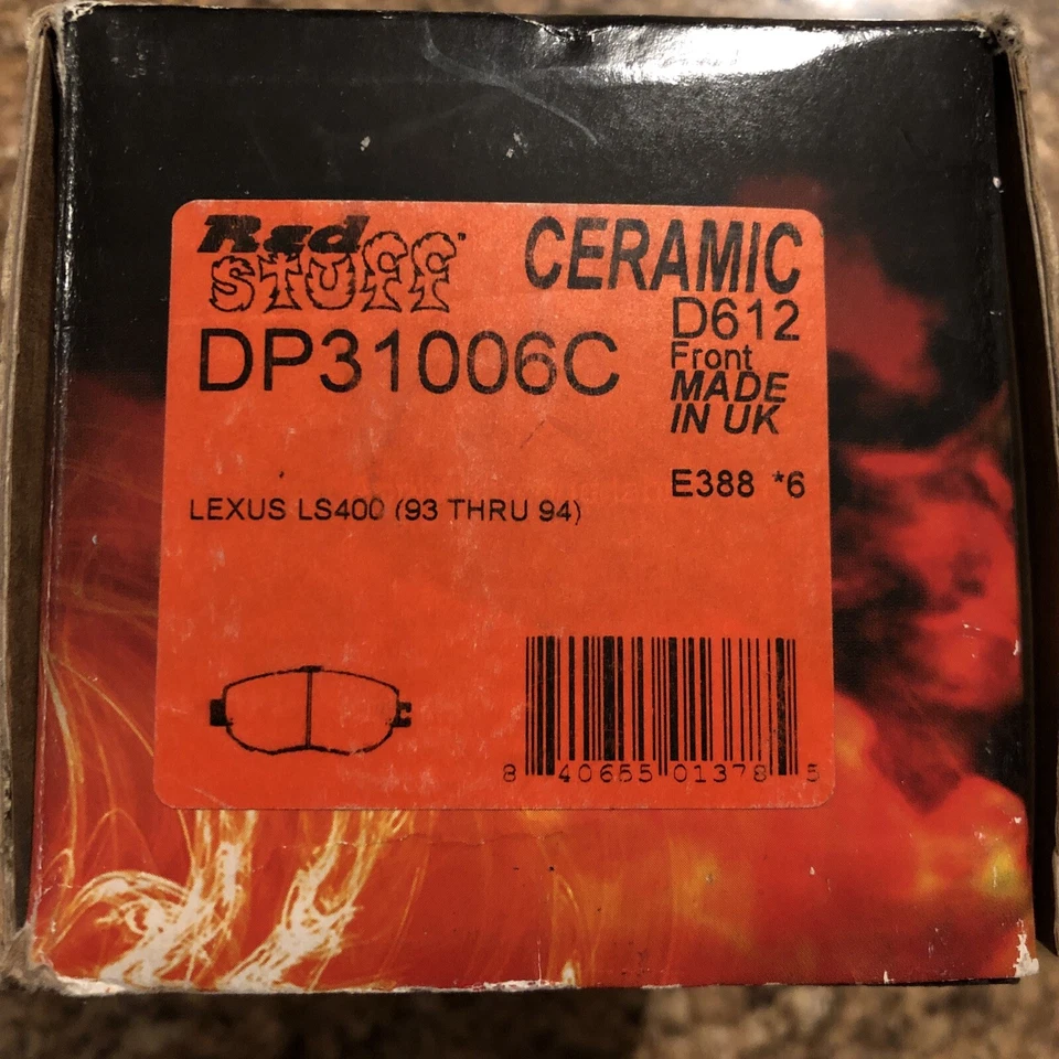 EBC 前刹车片 适用于雷克萨斯 LS400 93-94 DP31006C Redstuff 陶瓷低灰尘 OB — 第 4/4 张图片