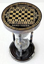 Antique Hourglass Timer Brass Hourglass Sand Timer with Chess On Both Side Gift
