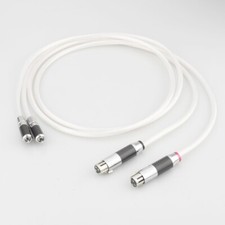 1m Pair A27 OCC Silver plated XLR Female to RCA Male Carbon fiber plug cable