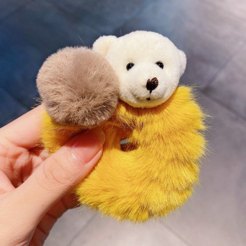 1X Cute Little Bear Plush Hair Ring Scrunchie Elastic Hair Ties Hair Accessorie^ - Picture 7 of 19
