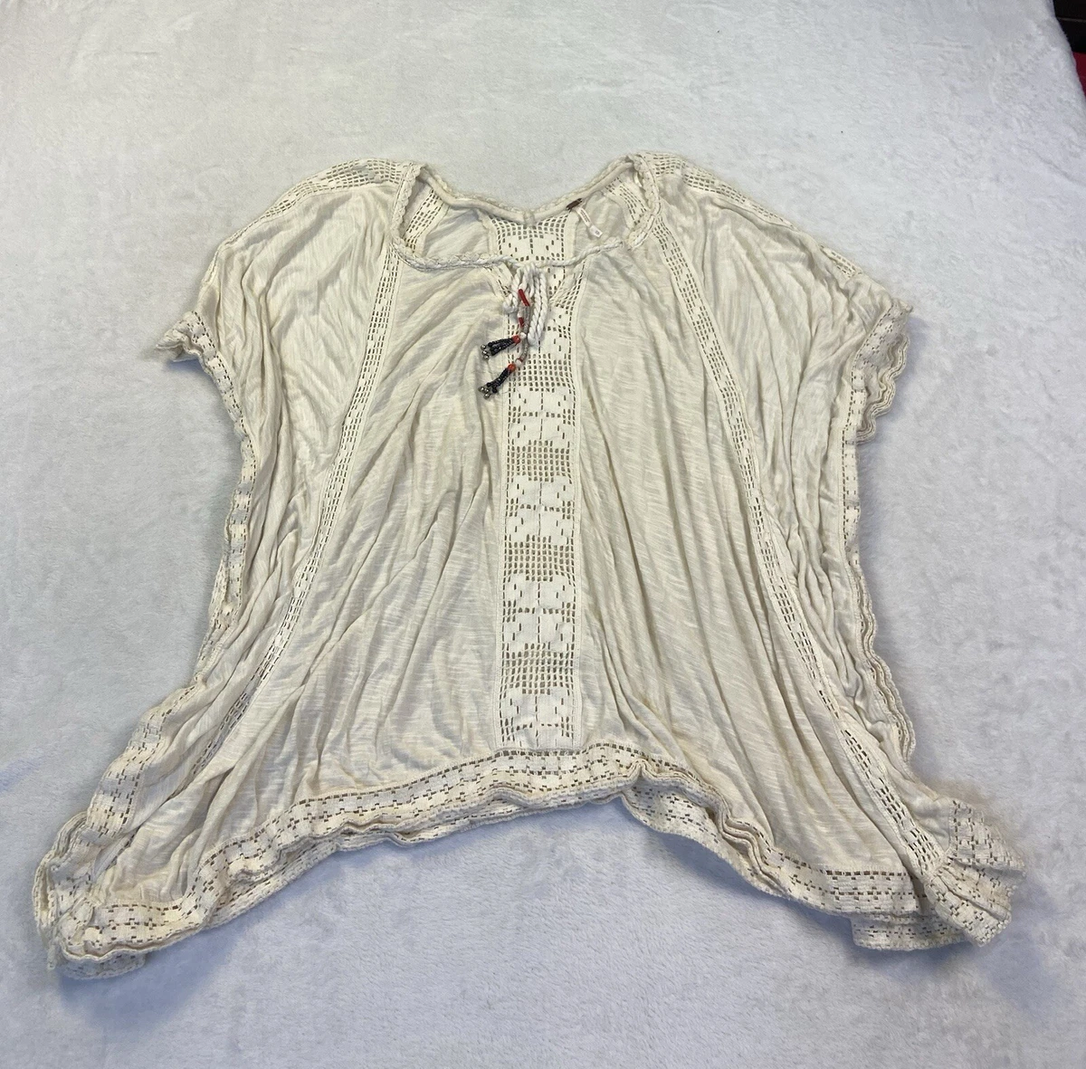 Chemisier Free People Rose Style Boho Avec Détails Crochet - Taille M - Occasion Très Bon état