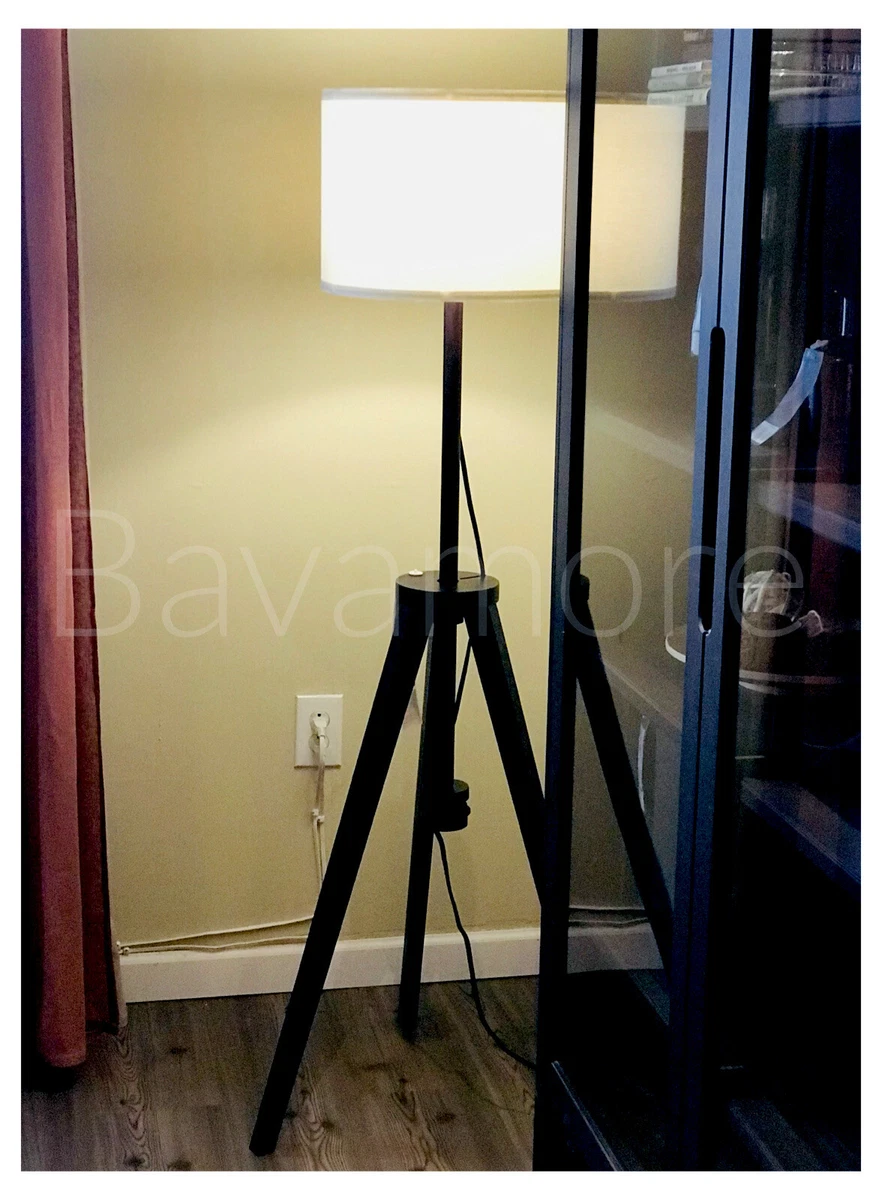 IKEA LAUTERS Floor lamp brown ash white adjustable
