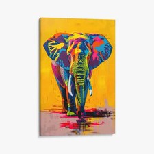 Colourful African Elephant Canvas Art framed wall art decor
