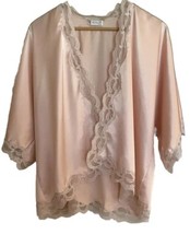 Vintage Papillon Paula Carbone Open Peignoir Wear Over Negligee Nightgown Pink