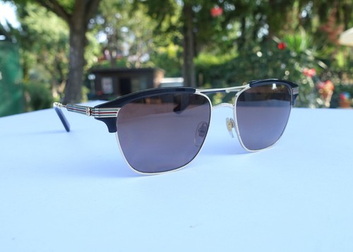 GUCCI SUNGLASSES glasses logo frames interlocking green red brown gold gg0241o - Bild 8 von 19