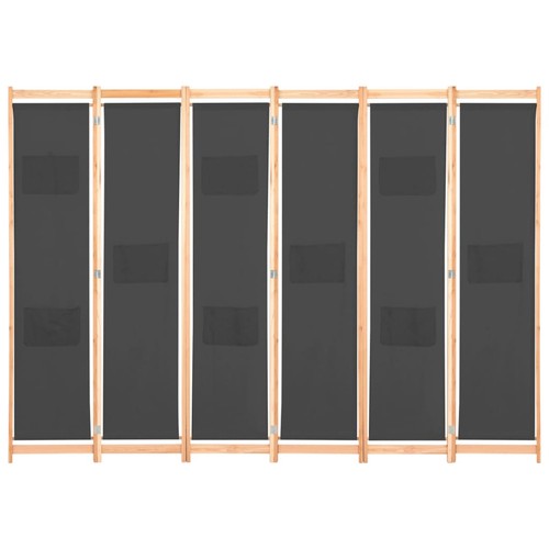 Tidyard 6-Panel Room Divider Grey 240 x 170 x 4 H5A8 - Picture 2 of 8