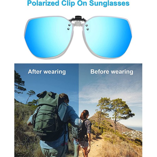 Polarised Clip on Sunglasses Over Prescription Glasses UV400 for Driving Travel - Picture 11 of 21