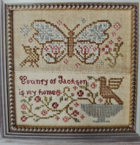 Blackbird Designs Cross Stitch Chart #5 BUTTERFLY GARDEN Sampler/Pincushion - Picture 2 of 4