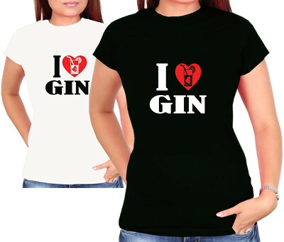 I LOVE GIN TONIC DAMEN GIRLY SPRÜCHESHIRT PARTYSHIRT FUNSHIRT MALLE FASCHNG