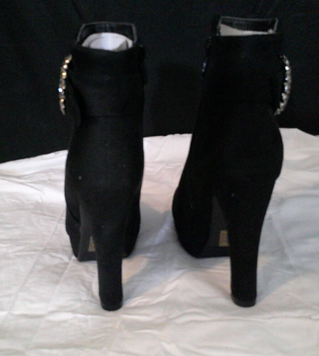 Dream Pairs Kailey-1 Platform Stiletto Ankle Boots - Black Suede-New in Box - Picture 2 of 12