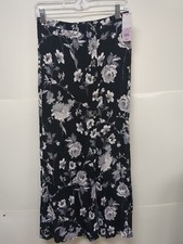Women's Button-Front Printed Midi Skirt - Wild Fable Black Floral XS
