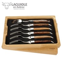 Laguiole En Aubrac - 6 Laguiole Gabeln - Alte Weinrebe - Passend Zum Steakmesser