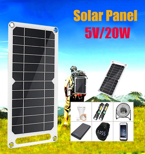 20W Portable USB Solar Panel Power Bank DIY Outdoor Camping Hiking Phone Charger - Picture 8 of 8