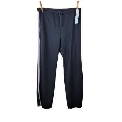 Vintage NEW Y2K Track Pants Size Large Relaxed Skater Black Side