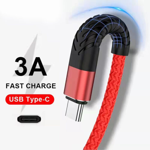 Heavy Duty Braided USB C Type-C Fast Charging Data Sync Charger Cable Long Cord - Picture 1 of 12