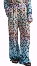 Reiss SERENA Wide-Leg Pleated Floral Pants Sz 12