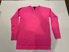 AQUA Cashmere Neon Pink Crew Neck Sweater XS