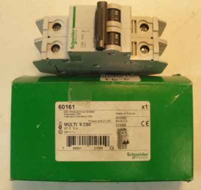 NIB Square D 60161 Circuit Breaker Multi 9 C60 10A 2 Pole