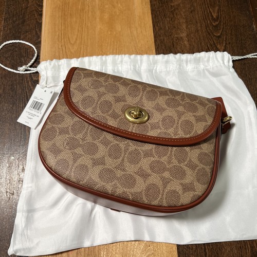 Coach Willow Saddle Schultertasche Crossbody Signature Canvas TAN RUST CA093 NEU - Bild 18 von 18