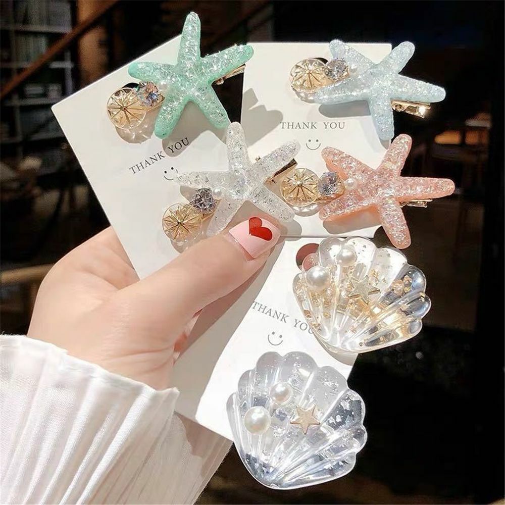 Starfish Pearl Hair Clips Amazon.com : BARTOSI Starfish Hair Clip Pearl Mermaid Hair  main image 3