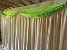 Lime Green Fabric Swags, 2x Satin Lime Green Polyester Swags, 2x 3.15m
