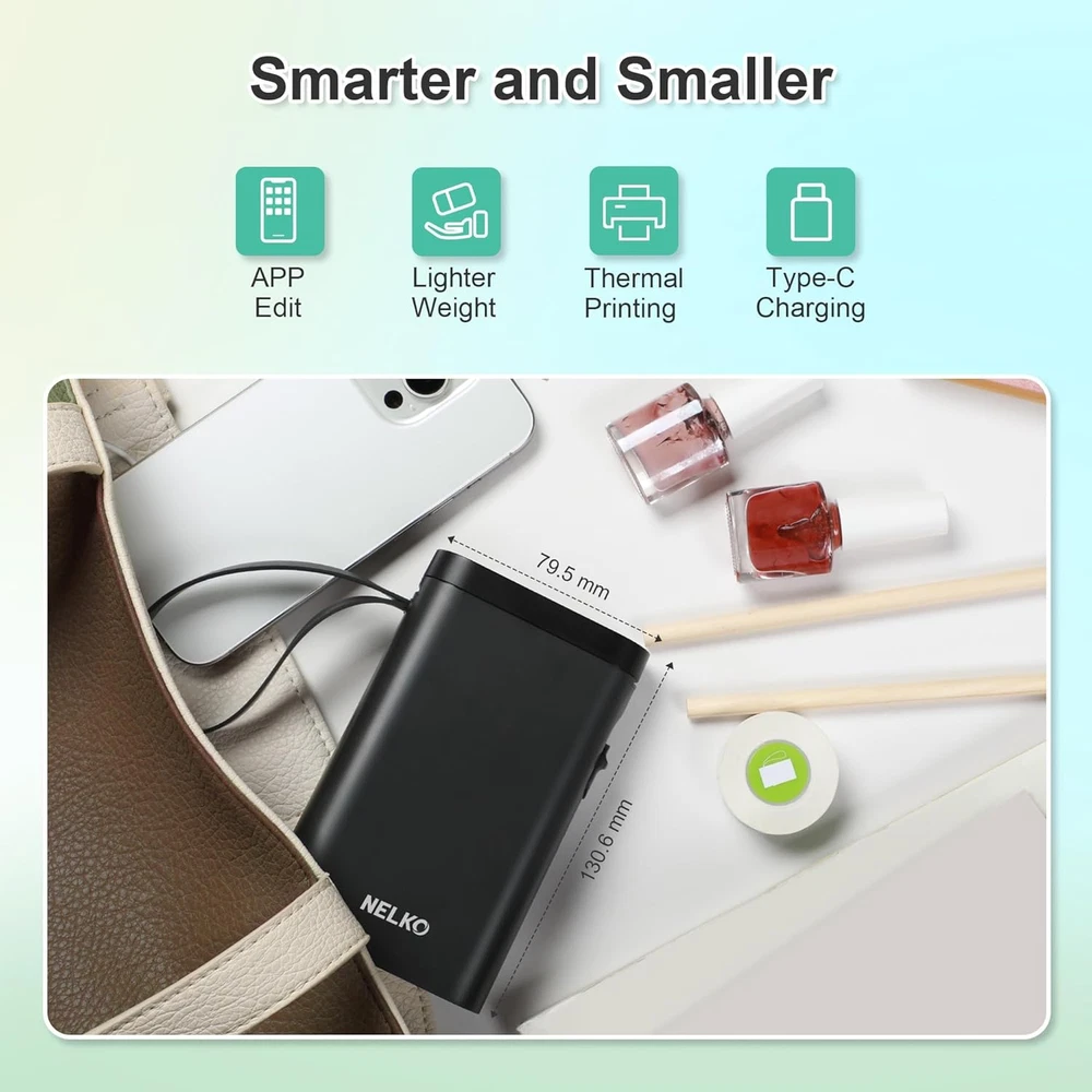 Bluetooth Mini Label Printer P21 with Tape for Wireless Labeling