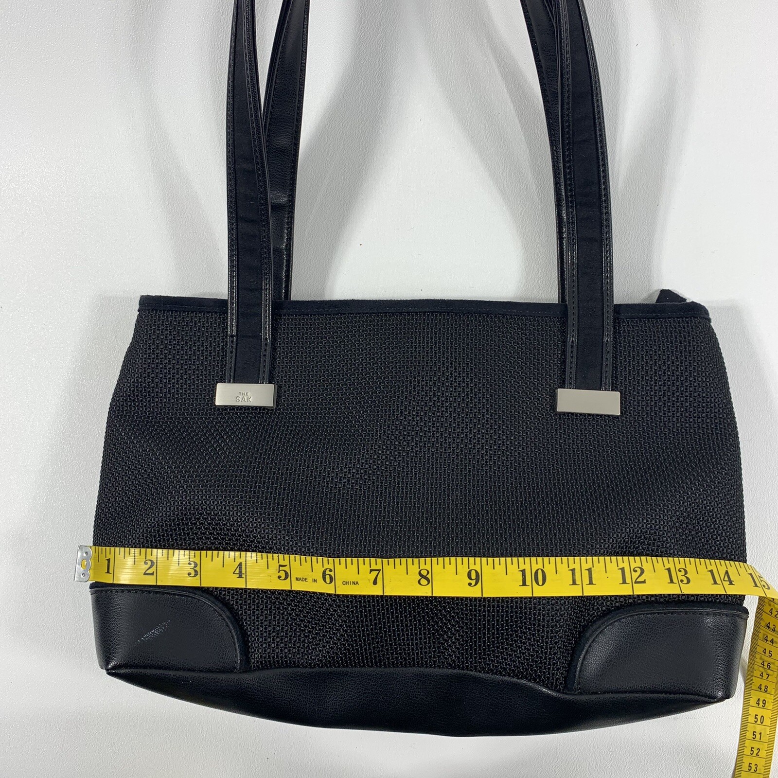 the sak black shoulder bag tote purse woven nylon… - image 8