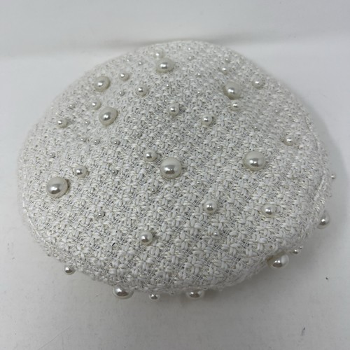 Lele Sadoughi Faux Pearl Embellished Beret One Size - Picture 3 of 6