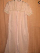 Vintage Christian Dior Pink Lacy Dressing Gown, Size Small Poly Cotton Housecoat