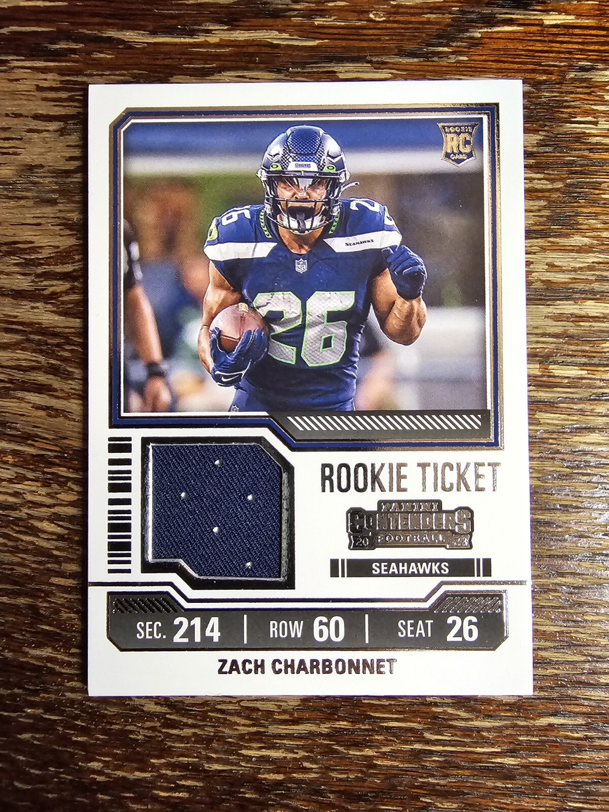 2023 Panini Contenders Football Zach Charbonnet Rookie Ticket Swatches #TS-38