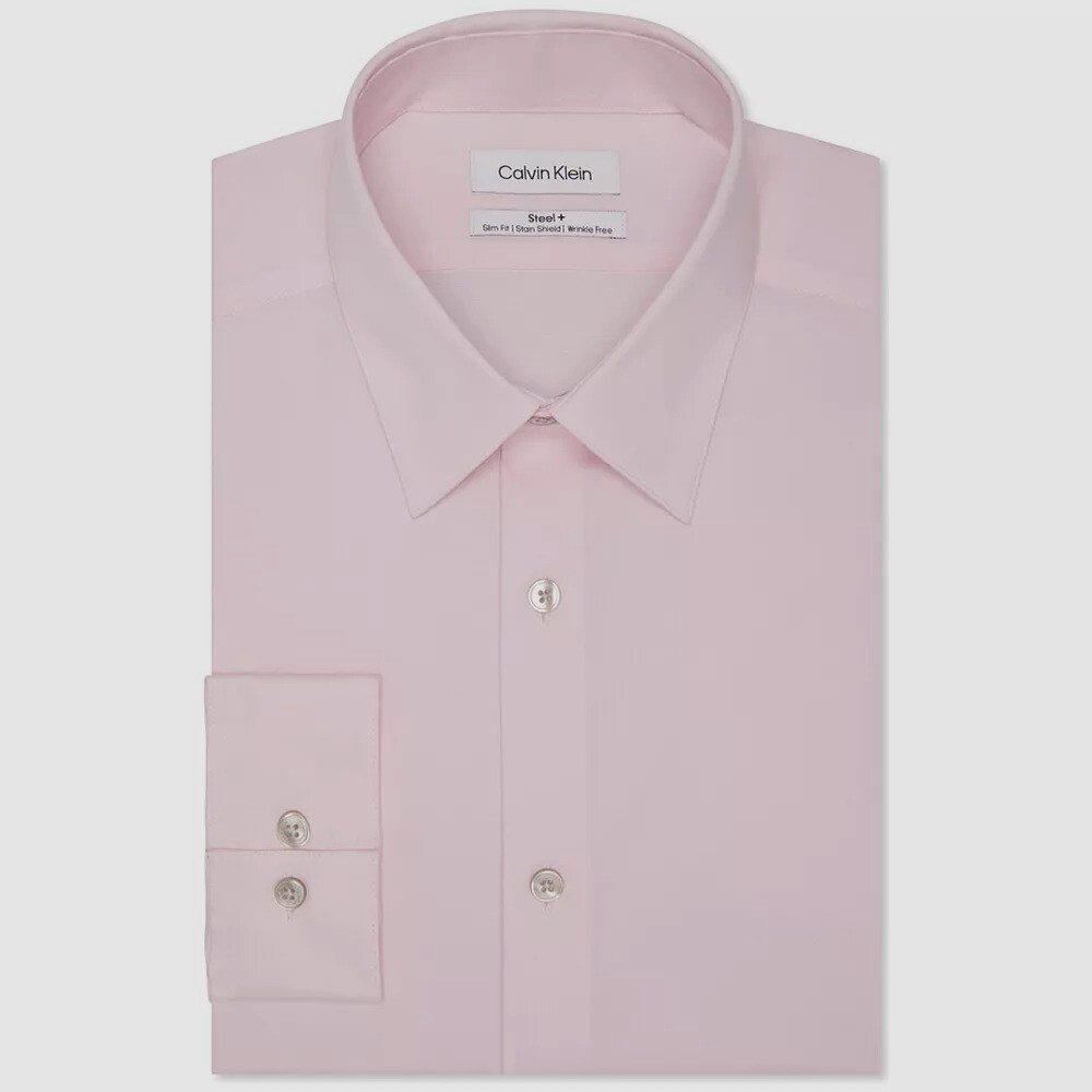 $80 Calvin Klein Men's Slim-Fit Pink Stain Shield Dress Shirt Size 17.5 32/33 | eBay $80 Calvin Klein Men's Slim-Fit Pink Stain Shield Dress Shirt Size 17.5 32/33 | eBay