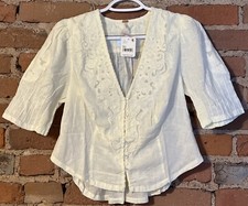 Free People Laurie Embroidered Blouse XSmall