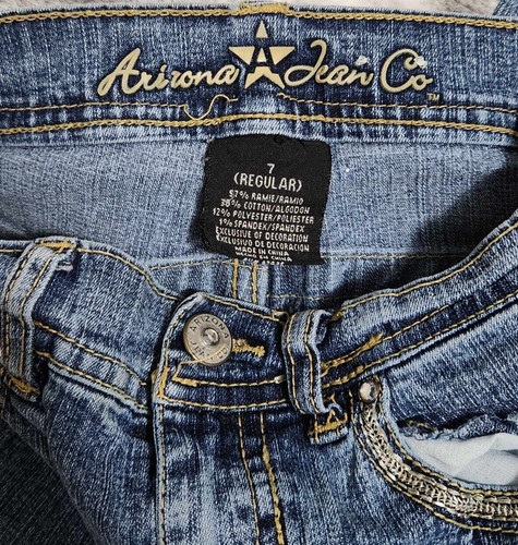 Arizona Jeans Co. Girls Size 7 Regular Fit Denim Blue Jeans - Picture 3 of 3