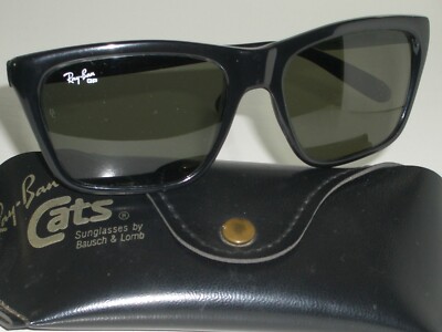 56mm BAUSCH & LOMB RAY-BAN FRANCE SHINY-BLACK POLARIZED CATS 3000