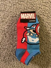 MARVEL COMICS AVENGERS CHIBI SOCK PACK FIVE PAIRS NO SHOW NEW OFFICIAL RARE