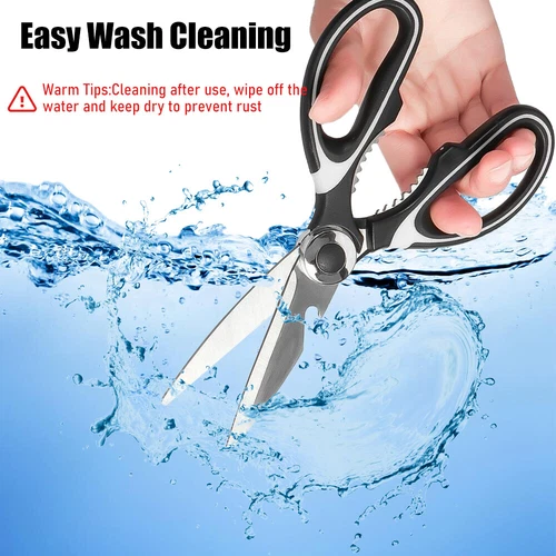 2 Stainless Steel Kitchen Shears Heavy Duty Scissors for Meat Fish Chicken Bones - Picture 3 of 13