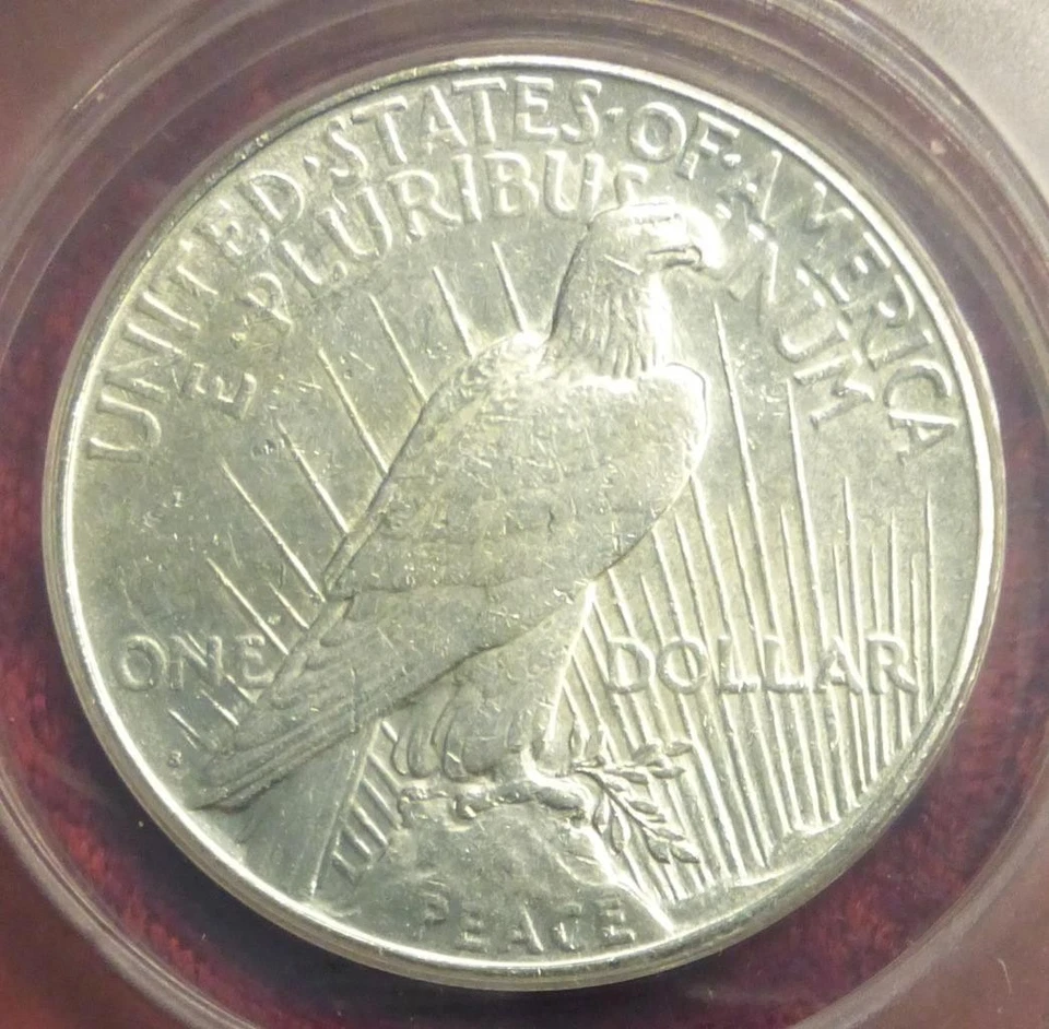 1922 S ANACS AU 50 Peace Silver Dollar, United States of America, Better S Mint - Image 4 of 4